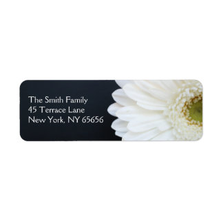White Gerber Daisy Retourner l'adresse Étiquettes
