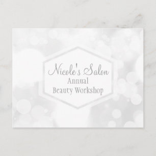 White Glamor Lights Bokeh Chic Event Carte postale