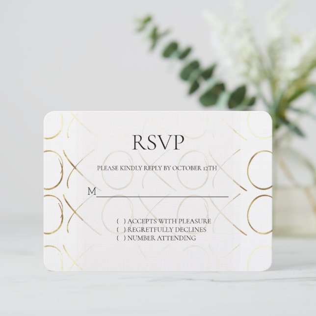 White Gold XOXO Love Wedding RSVP (Debout devant)