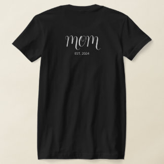 White Graceful Script Established Mom T-Shirt