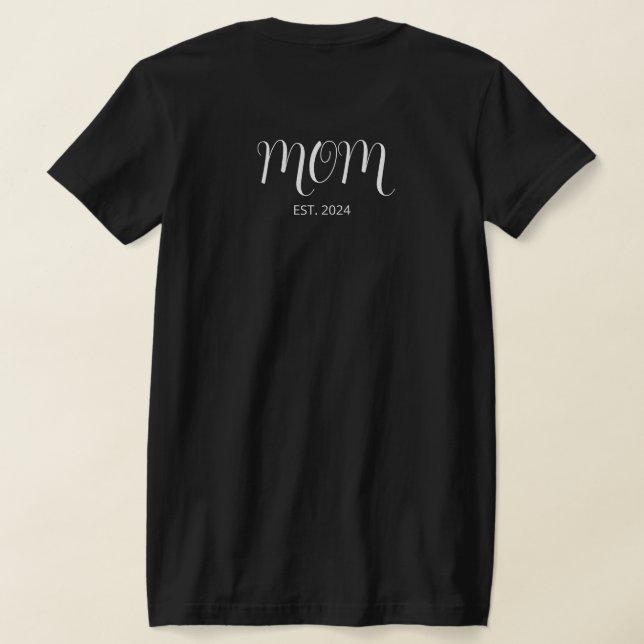 White Graceful Script Established Mom T-Shirt (Couchage Retour)