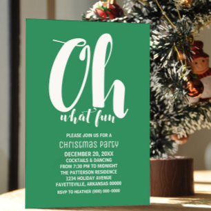 White Green Oh Quel Amusant Invitation de fête de