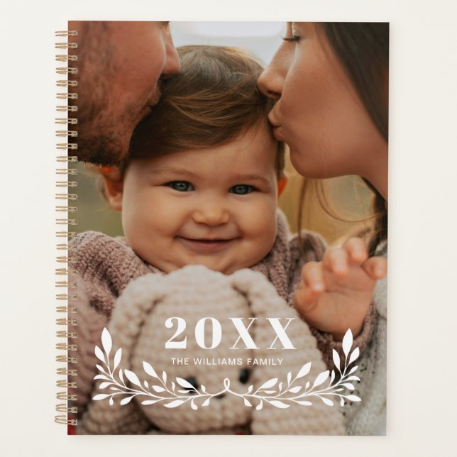 White Greenery Half Wreath Overlay Large Photo (Devant)