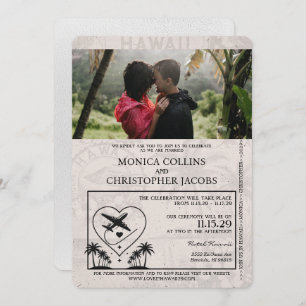 White Hawaii Passport Faire-part de mariage