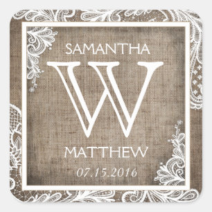 White Lace Burlap Moderne Goth Mariage Étiquette c