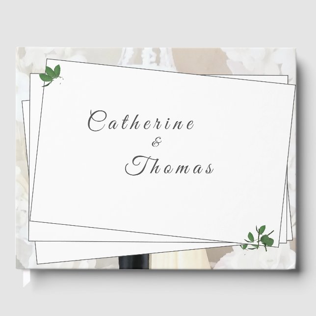 White Lace & Rose Feuille livre d'hôtes (Recto)