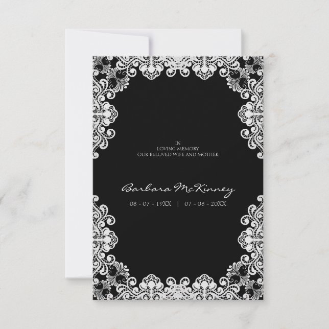 White Lace Wreath Memorial Funeral Loved One (Devant)