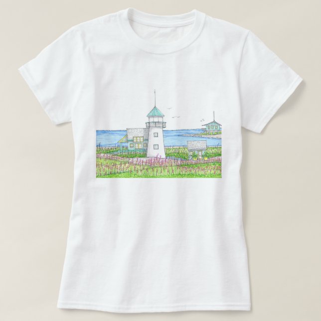 White Lighthouse Womens Tshirt (Design devant)