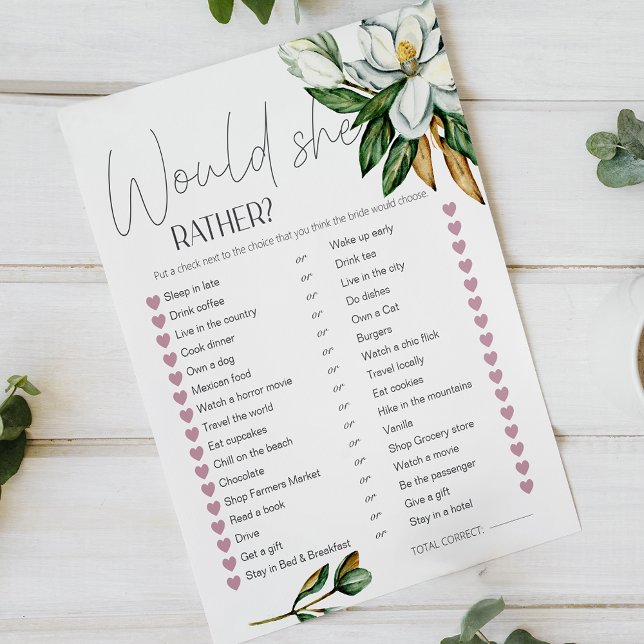 White Magnolia Floral Jeu nuptial Voudrait-Elle Pl (Créateur téléchargé)