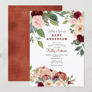 White Marsala Citrouille Baby shower Invitation