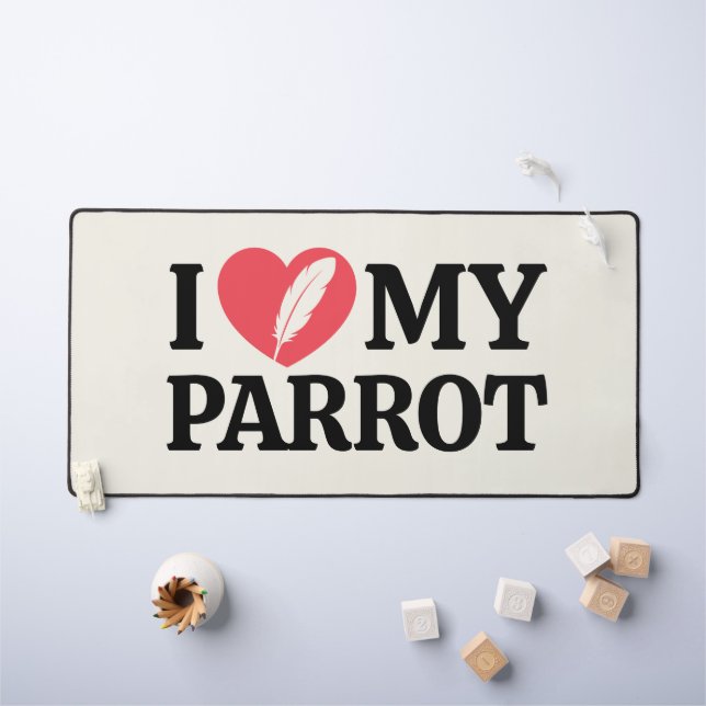 White Minimal Personalized Parrot Lover Typography (Tableau pour enfants)