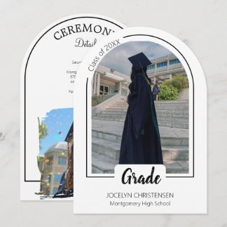 White Modern and Elegent Graduation Invitation