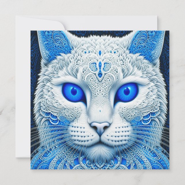 White Mystical Cat Ethereal AI Art (Devant)