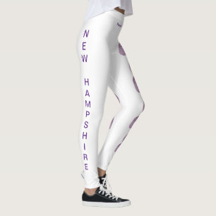 White New Hampshire Purple Lilac Leggings de l'Éta