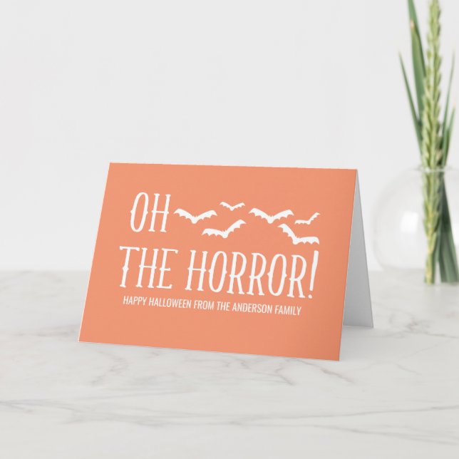 White Oh The Horror Halloween Carte de voeux (Devant)