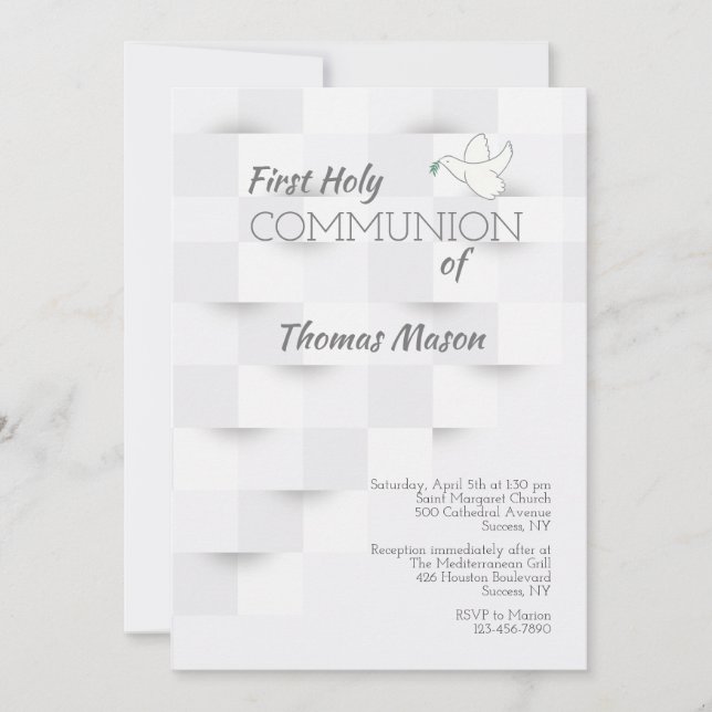 White on White Religious Invitation (Devant)