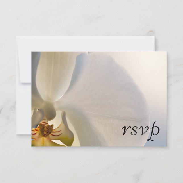 White Orchid Elegance Wedding Réponse RSVP (Devant)