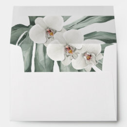 White Orchids Tropical avec adresse de retour