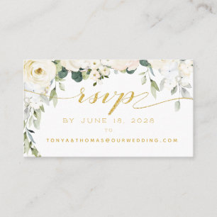 White Peony Epiphany Wedding Carte en ligne RSVP