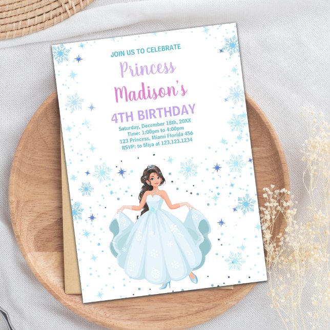 White Princess Invitations d'anniversaire (White Princess Birthday Invitations)