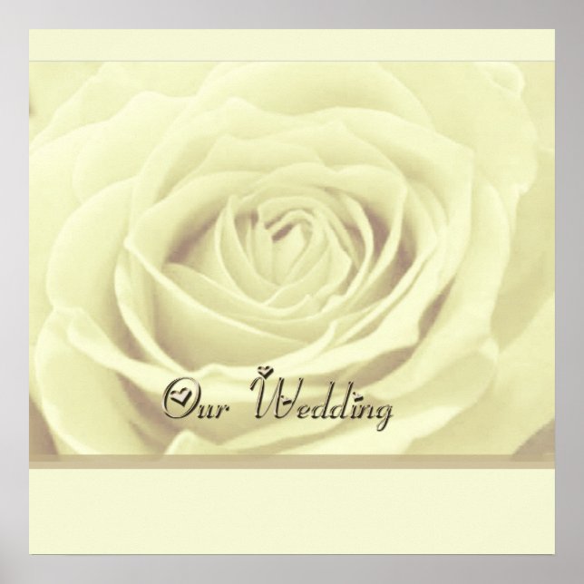 white rose ~ our wedding AUTOGRAPH GUEST POSTER (Devant)