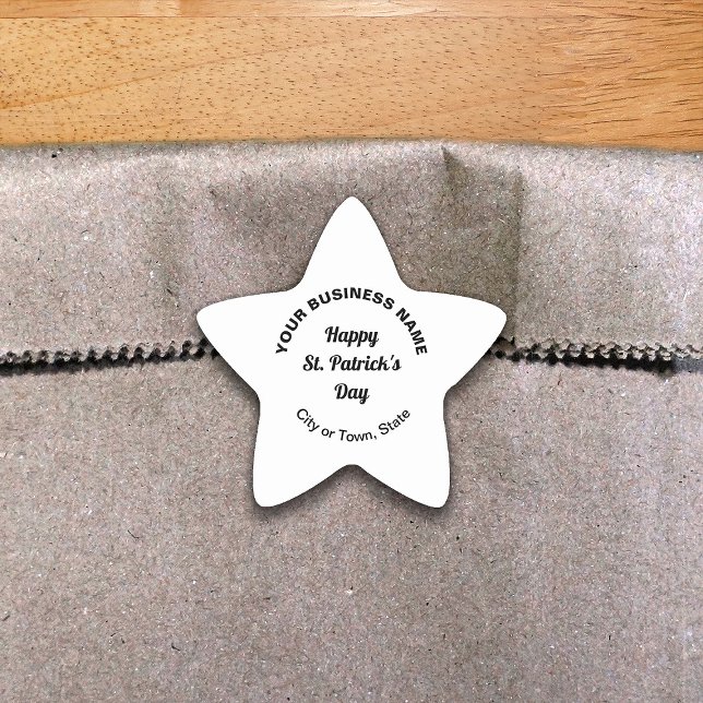White Saint Patrick Business Star Shape Sticker (Créateur téléchargé)