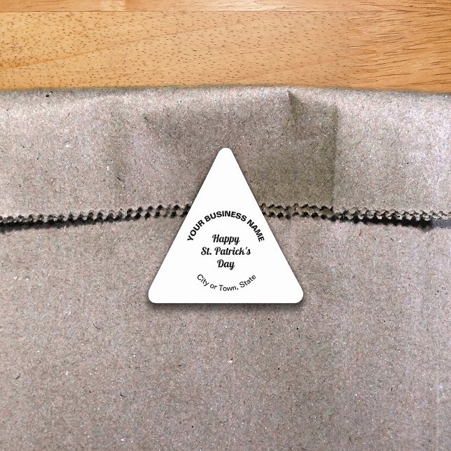 White Saint Patrick Business Triangle Sticker (Créateur téléchargé)