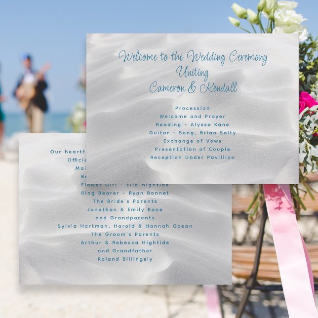 White Sand Beach Wedding Programme (Créateur téléchargé)