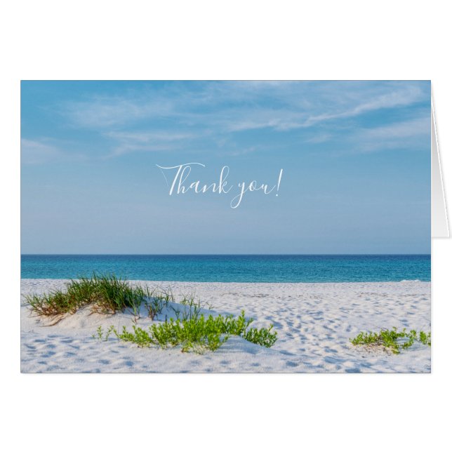White Sandy Beach Florida Coastline Thank you Card (Devant Horizontal)