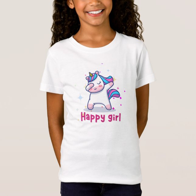 White Simple licorne enfants T-shirt (Devant)