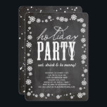 White Snowflakes Chalkboard Fête Invitation<br><div class="desc">Conçu par fat*fa*tin. Facile à customiser avec votre propre texte,  photo ou image. Pour des demandes personnalisées,  veuillez contacter fat*fa*tin directement. Des frais personnalisés s'appliquent. www.zazzle.com/fat_fa_tin www.zazzle.com/color_therapy www.zazzle.com/fatfatin_blue_knot www.zazzle.com/fatfatin_red_knot www.zazzle.com/fatfatin_mini_me www.zazzle.com/fatfatin_box www.zazzle.com/fatfatin_design www.zazzle.com/fatfatin_ink</div>