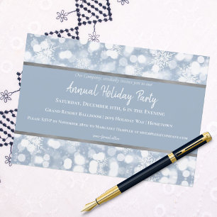 White Snowflakes Invitation de fête de vacances