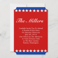 White Stars Patriotic Party Invitation