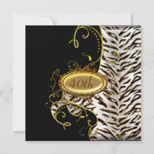 White Tiger skin Anniversaire fête Invitation