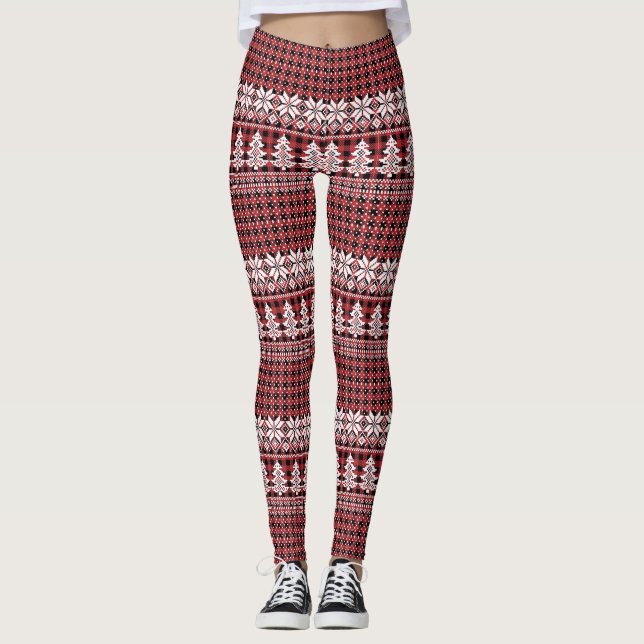 White Tree and Snowflake Leggings (Devant)
