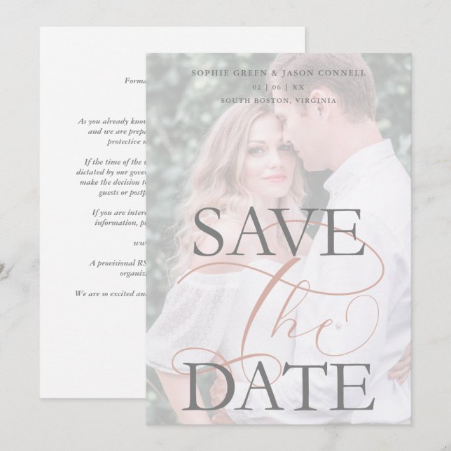 White Trendy Transparency Effect Photo Wedding (Devant / Derrière)