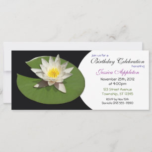 White Water Lily Pad Invitation Anniversaire