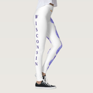 White Wisconsin State Flower Bois Violet Leggings