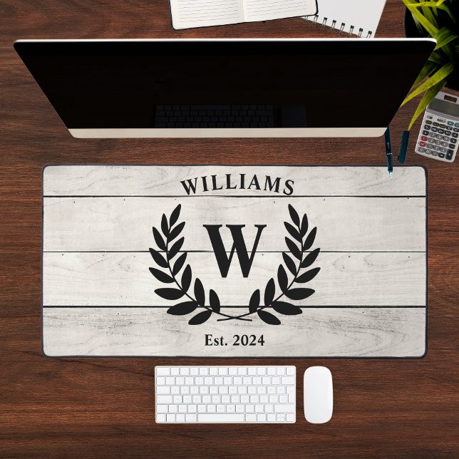 White Wood Laurel Branch Nom de famille Ordinateur (White Wood Laurel Branch Family Name Computer Desk Mat
)