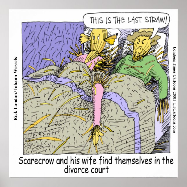 Why Scarecrows Divorce Funny Poster (Devant)