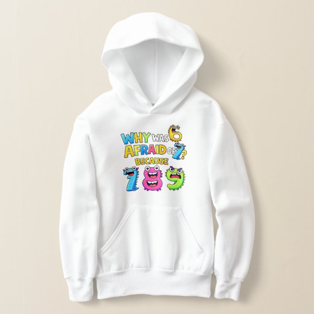 Why Was 6 Afraid of 7 Funny Math Hoodie (Poser)