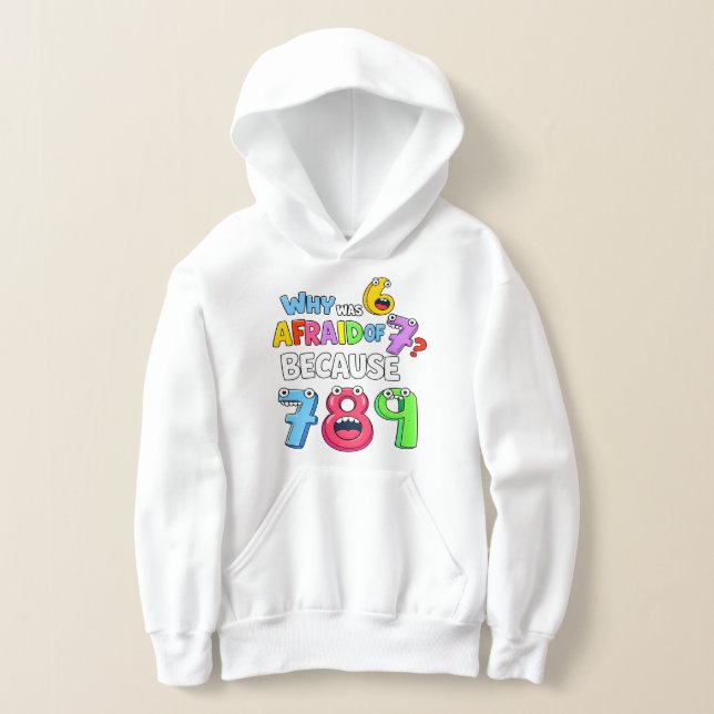 Why Was 6 Afraid of 7 Funny Math Hoodie (Poser)