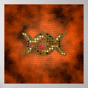 Wicca Triple Goddess Bijou Vitrail Poster