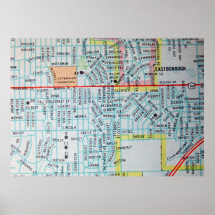 Wichita, affiche vintage de carte de KS