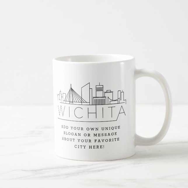 Wichita Kansas | Stylisé City Skyline Mug (Droite)
