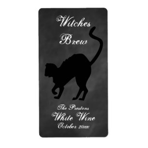 Wicked Cat sorcières Brew Wine Étiquette