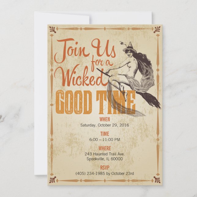 Wicked Good Time Halloween Invitation (Devant)