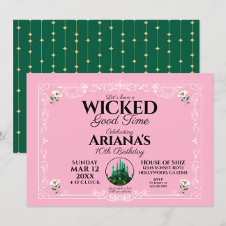 Wicked Good Time Rose Anniversaire Invitation