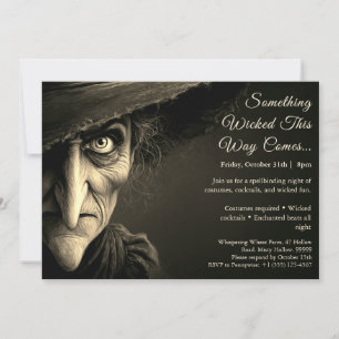 Wicked Witch Halloween Costume Fête Invitation