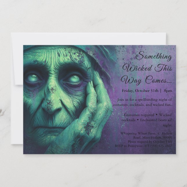 Wicked Witch Halloween Costume Fête Invitation (Devant)